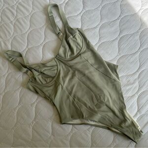 Zulu & Zephyr One Piece Ribbed Sage Swimsuit USA 6/AU 10